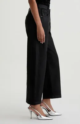 AG AG Hattie Coated High Waist Ankle Barrel Jeans in Black — Women Winter black Jeans & Denim