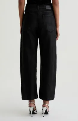 AG AG Hattie Coated High Waist Ankle Barrel Jeans in Black — Women Winter black Jeans & Denim