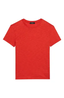 Theory Theory 2 Nebulous Organic Cotton Tiny Tee in Poppy -Uzt — Women Spring red Tops