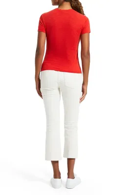 Theory Theory 2 Nebulous Organic Cotton Tiny Tee in Poppy -Uzt — Women Spring red Tops