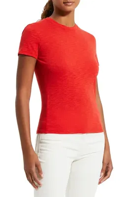 Theory Theory 2 Nebulous Organic Cotton Tiny Tee in Poppy -Uzt — Women Spring red Tops