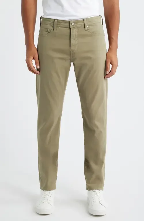 AG AG Everett Stretch Sateen Slim Straight Pants in Dusty Sage — Men Autumn khaki Pants