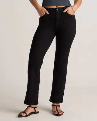 Quince Quince | Women's Bella Stretch Kick Flare Jeans in Black — Women Winter black Jeans & Denim