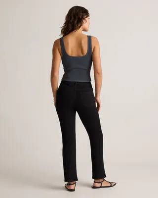Quince Quince | Women's Bella Stretch Kick Flare Jeans in Black — Women Winter black Jeans & Denim