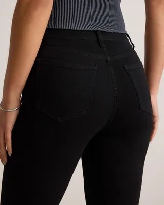Quince Quince | Women's Bella Stretch Kick Flare Jeans in Black — Women Winter black Jeans & Denim