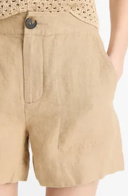 Vince Vince Hemp Shorts in Brulee — Women Autumn camel Shorts