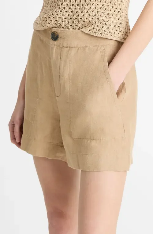 Vince Vince Hemp Shorts in Brulee — Women Autumn camel Shorts