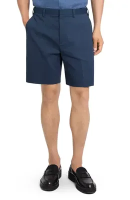Theory Theory Standard Good Linen Blend Shorts in Dark Blue Wing — Men Winter navy Shorts