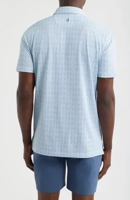 johnnie-O johnnie-O Vintage Floral Performance Jersey Polo in Carbon Fiber — Men Summer silver Tops