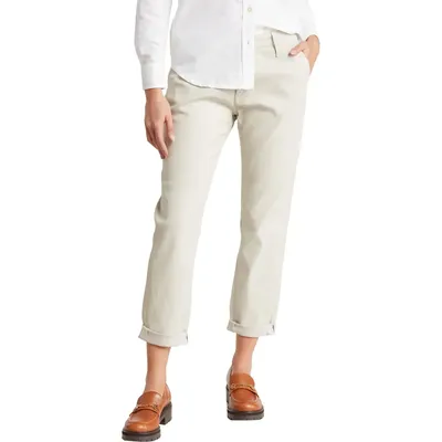 AG AG Caden Crop Twill Trousers in Leatherette Pale Smoke — Women Spring white Pants