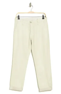 AG AG Caden Crop Twill Trousers in Leatherette Pale Smoke — Women Spring white Pants