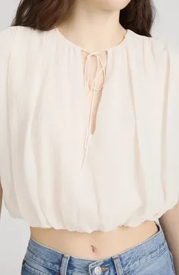 FRAME FRAME The Wave Tie Neck Silk Top in Cream — Women Spring ivory Blouses