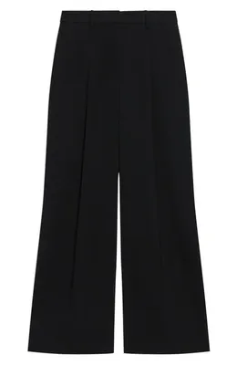 Theory Theory Pleated High Rise Wide Leg Pants in Black — Women Winter black Pants