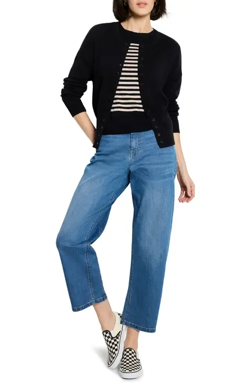 NIC+ZOE NIC+ZOE Snap It Up Cardigan in Black Onyx — Women Winter black Sweaters & Knits