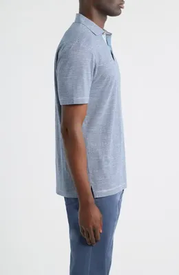 johnnie-O johnnie-O Thatcher Stripe Cotton Blend Polo in Navy — Men Summer grey Tops