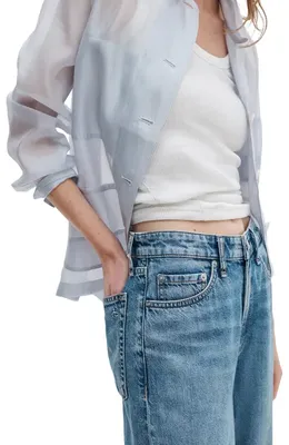 rag & bone rag & bone Featherweight Logan Wide Leg Jeans in Lyon — Women Summer blue Pants