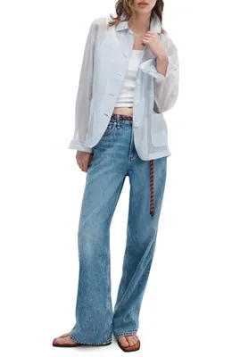 rag & bone rag & bone Featherweight Logan Wide Leg Jeans in Lyon — Women Summer blue Pants