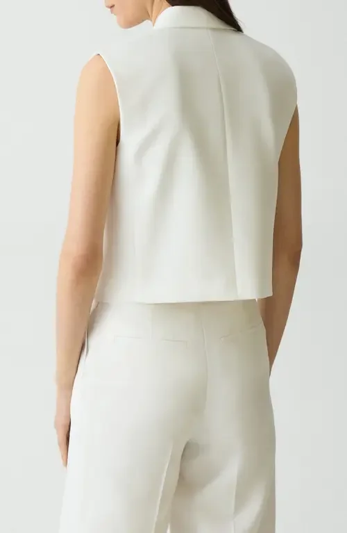 Theory Theory Double Breasted Crop Vest in Ivory — Women Winter ivory Vests