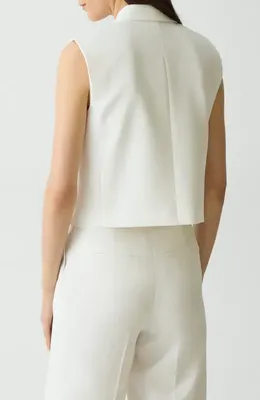 Theory Theory Double Breasted Crop Vest in Ivory — Women Winter ivory Vests