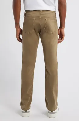 FRAME FRAME L'Homme Slim Fit Five-Pocket Twill Pants in Dark Tan — Men Autumn khaki Pants