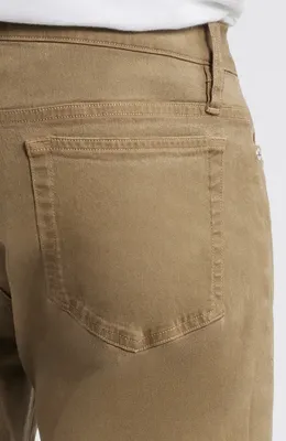 FRAME FRAME L'Homme Slim Fit Five-Pocket Twill Pants in Dark Tan — Men Autumn khaki Pants