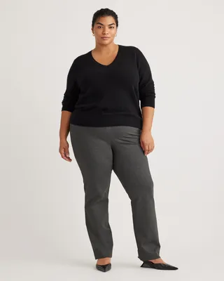 Quince Quince | Women's Mongolian Cashmere V-Neck Sweater in Black — Women Winter black Sweaters & Knits