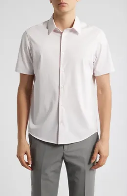 Theory Theory Irving Short Sleeve Button-Up Shirt in Dogwood — Men Winter white Tops