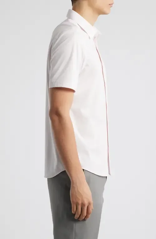 Theory Theory Irving Short Sleeve Button-Up Shirt in Dogwood — Men Winter white Tops