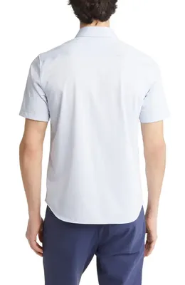Theory Theory Irving Short Sleeve Button-Up Shirt in Olympic — Men Summer silver Tops