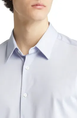Theory Theory Irving Short Sleeve Button-Up Shirt in Olympic — Men Summer silver Tops