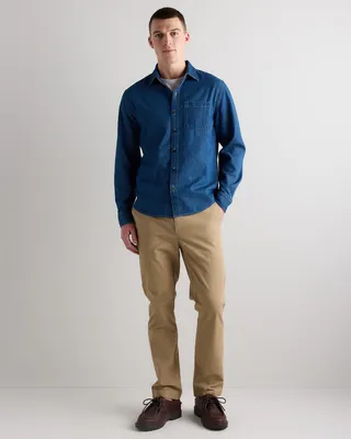 Quince Quince | Men's Heritage Washed Denim Shirt in Medium Wash — Men Summer blue Button-Down Shirts