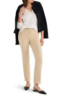 NIC+ZOE NIC+ZOE Texture Stretch Knit Shirt in Paper White — Women Winter white Tops