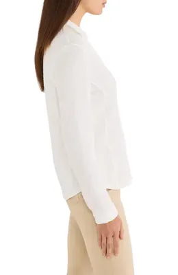 NIC+ZOE NIC+ZOE Texture Stretch Knit Shirt in Paper White — Women Winter white Tops