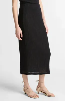 Vince Vince Shadow Grid Midi Skirt in Black — Women Winter black Skirts