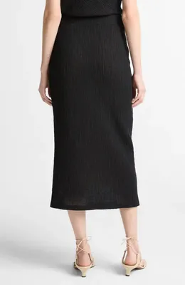 Vince Vince Shadow Grid Midi Skirt in Black — Women Winter black Skirts