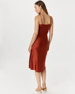 Quince Quince | Women's Slip Dress in Paprika Red — Women Autumn red Mini Dresses