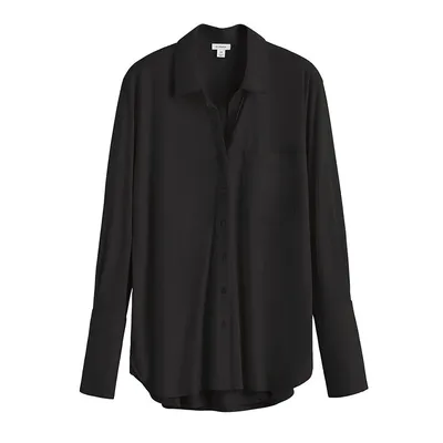 Cuyana Organic Pima Shirt - Black / Extra in black — Winter black Underwear & Loungewear