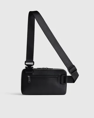 Quince Quince | Men's Excursion Italian Leather Sling in Black — Men Winter black Hand Bags