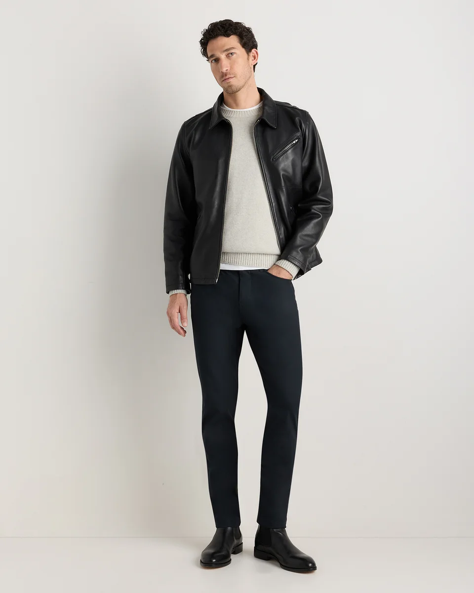 Quince Quince | Men's Everyday 5-Pocket Tech Pants in True Black — Men Winter black Trousers & Chinos