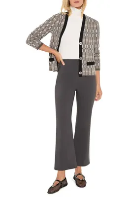 NIC+ZOE NIC+ZOE Berkeley Wonderstretch Pull-On High Waist Slim Ankle Flare Pants in Charcoal — Women Winter black Pants