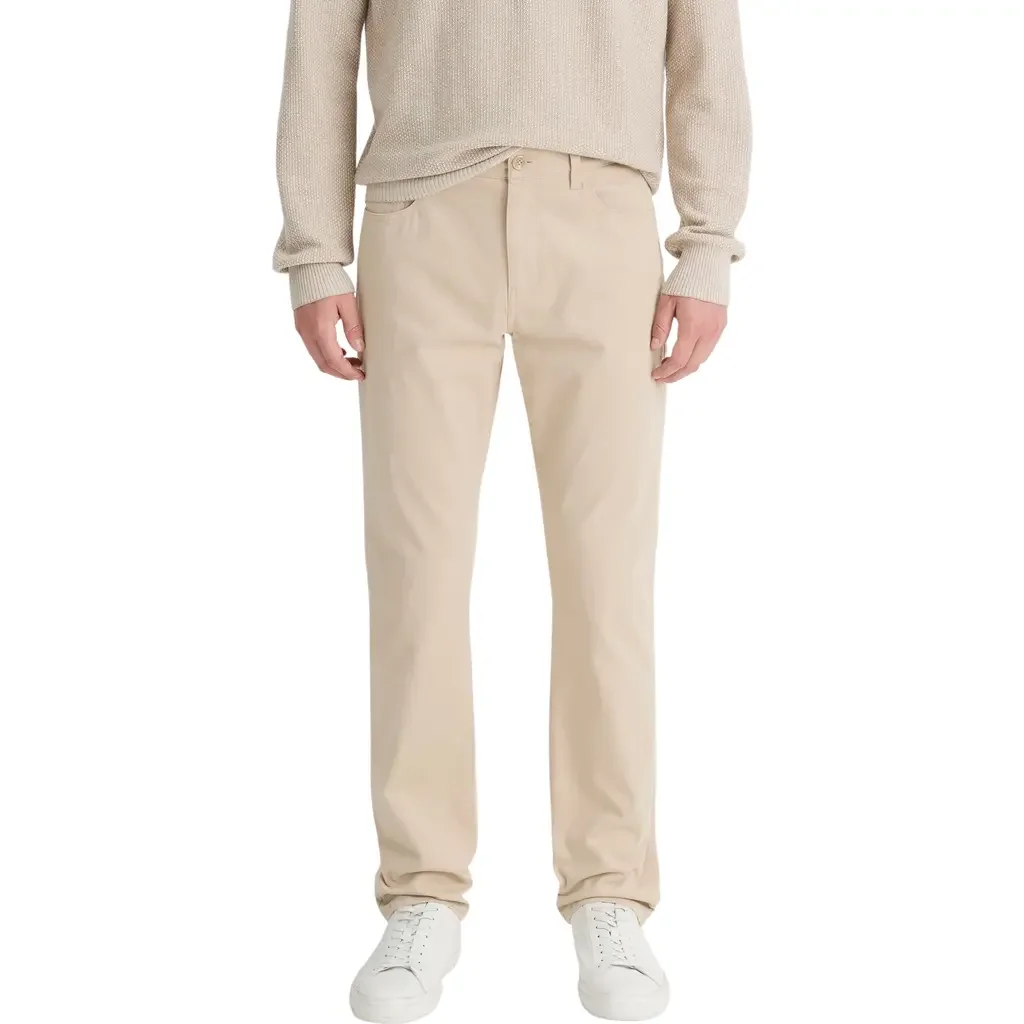 Vince Vince Dylan Slim Fit Peached Stretch Cotton Pants in Cahuenga Khaki — Men Autumn beige Pants