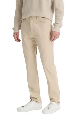 Vince Vince Dylan Slim Fit Peached Stretch Cotton Pants in Cahuenga Khaki — Men Autumn beige Pants