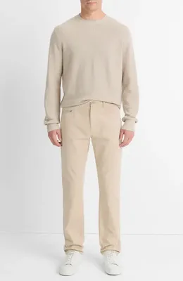 Vince Vince Dylan Slim Fit Peached Stretch Cotton Pants in Cahuenga Khaki — Men Autumn beige Pants