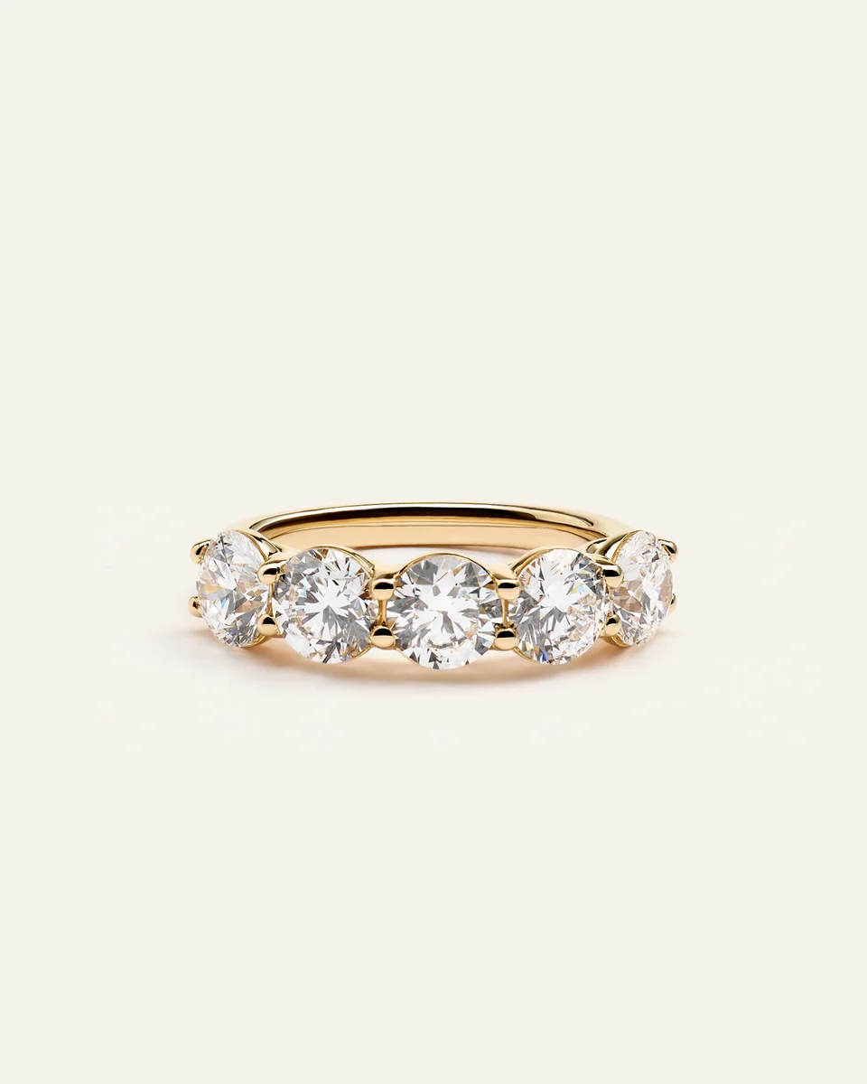 Quince Quince Women's Lab Grown Diamond Five Stone Band Rings in Yellow Gold — Women Spring gold Accessories