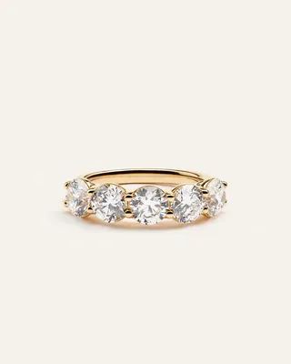 Quince Quince Women's Lab Grown Diamond Five Stone Band Rings in Yellow Gold — Women Spring gold Accessories