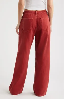 rag & bone rag & bone Featherweight Phoebe Drawstring Wide Leg Jeans in Sienna Stne — Women Autumn red Pants