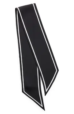 Vince Vince Stripe Silk Scarf in Black Optic White — Women Winter black Accessories