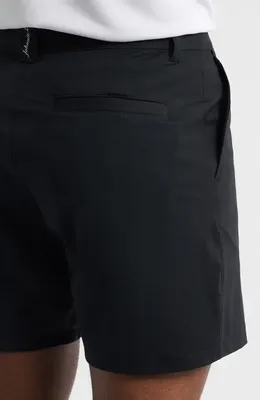 johnnie-O johnnie-O Fusionn Stretch Nylon Chino Shorts in Black — Men Winter black Shorts