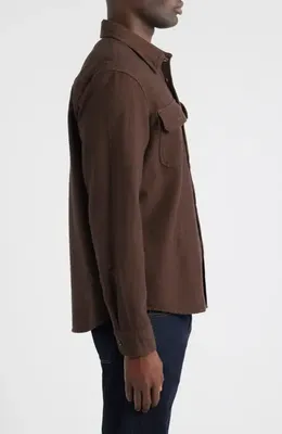 AG AG Milland Relaxed Fit Utility Button-Up Shirt in Dark Chocolate — Men Autumn chocolate Tops