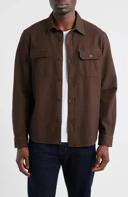 AG AG Milland Relaxed Fit Utility Button-Up Shirt in Dark Chocolate — Men Autumn chocolate Tops